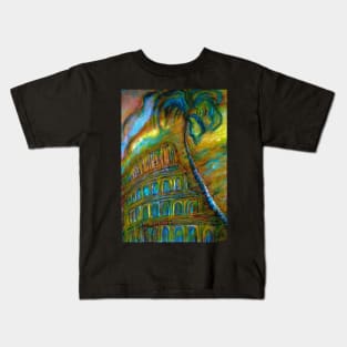 Landscape with A Palm Tree in A Sand Storm Kids T-Shirt